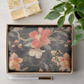 Vintage Kerst Rood & Goud Poinsettia Decoupage Tissuepapier (Geschenk)