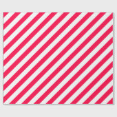 Vintage Kerst Rood Wit Gestreepte Sjabloon Cadeaupapier (Vlak)