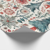 Vintage kerst Scandinavisch ontwerp Cadeaupapier (Hoek)