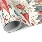 Vintage kerst Scandinavisch ontwerp Cadeaupapier (Rol Hoek)