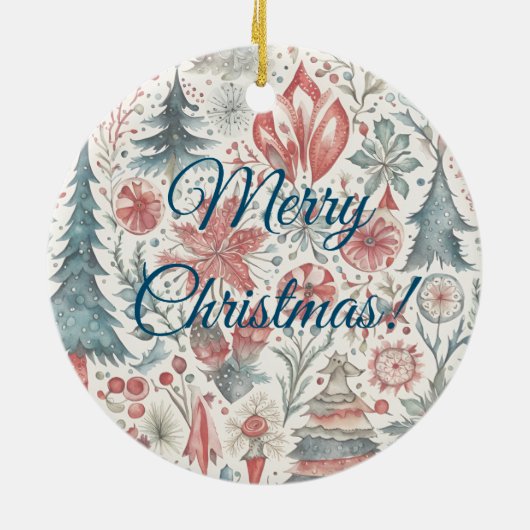 Vintage kerst Scandinavisch ontwerp Keramisch Ornament (Achterkant)