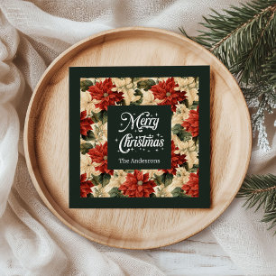 Vintage Kerst servetten Waterverf Elegantie