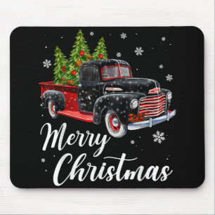 Vintage Kerst Shirt Tree op Auto rode Truck Muismat