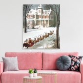 Vintage Kerst, Sint Nicolaas met rendier Canvas Afdruk (Insitu (Woonkamer))