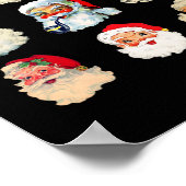 Vintage kerst sinterklaas gezichten leuke ouderwet poster (Hoek)