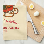 Vintage Kerst slee met cadeaus Theedoek (Quarter Fold)