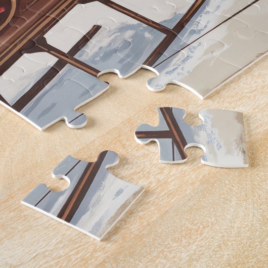 Vintage Kerst Sleigh Rides Legpuzzel (Zijkant)