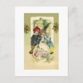 Vintage kerst sneeuwbal Briefkaart (Voorkant)