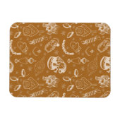 vintage kerst sneeuwman handgetekend magneet (Horizontaal)