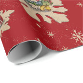 Vintage Kerst Sneeuwvlokken van Nostalgie 2 Cadeaupapier (Rol Hoek)