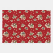 Vintage Kerst Sneeuwvlokken van Nostalgie 2 Inpakpapier Vel (Voorkant 2)