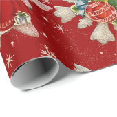 Vintage kerst sneeuwvlokken van nostalgie cadeaupapier (Rol Hoek)