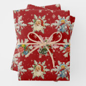 Vintage kerst sneeuwvlokken van nostalgie inpakpapier vel (In situ)