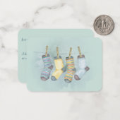 Vintage Kerst Sok Nota Kaart Notitiekaartje (Voorkant / Achterkant in situ)