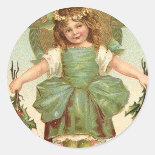 Vintage Kerst sticker (Voorkant)