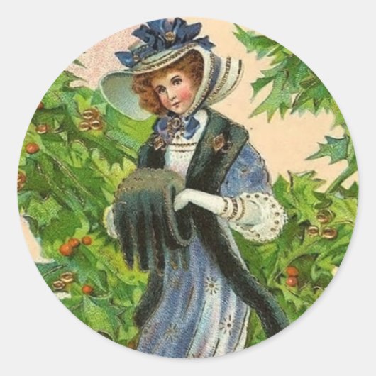 Vintage Kerst sticker (Voorkant)