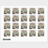 vintage kerst sticker (Vel)
