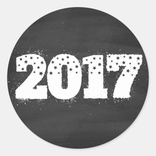 Vintage Kerst sticker 2017 op krijtbord (Voorkant)