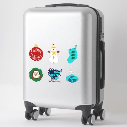 Vintage Kerst Sticker Pack van 6 (Koffer)