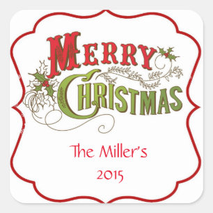 Vintage Kerst Stickers Labels