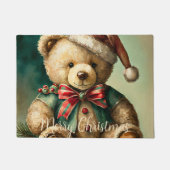 Vintage kerst teddybeer deurmat (Voorkant)