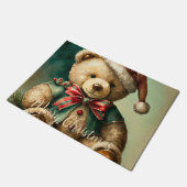 Vintage kerst teddybeer deurmat (Schuin)