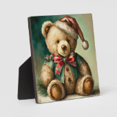 Vintage kerst teddybeer fotoplaat (Voorkant)