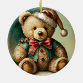 Vintage kerst teddybeer keramisch ornament (Achterkant)