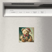 Vintage kerst teddybeer magneet (Insitu (Vaatwasser))