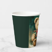 Vintage kerst teddybeer papieren bekers (Voorkant)
