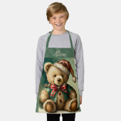 Vintage kerst teddybeer schort (Gedragen)