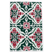 Vintage Kerst Tegel - Rood & Groen Medium Cadeauzakje (Voorkant)