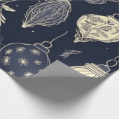 Vintage Kerst thema patroon grijs Cadeaupapier (Hoek)