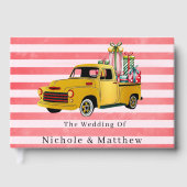 Vintage kerst truck bruiloft gastenboek (Voorkant)