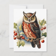 Vintage kerst uil