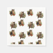 Vintage kerst uil servet (Voorkant)