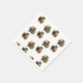 Vintage kerst uil servet (Hoek)