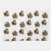 Vintage kerst uil theedoek (Horizontaal)