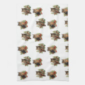 Vintage kerst uil theedoek (Verticaal)