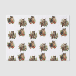 Vintage kerst uil tissuepapier