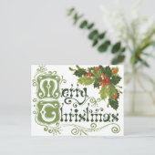 Vintage Kerst Vakantie Briefkaart (Staand voorkant)