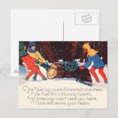 Vintage Kerst Vakantie Briefkaart (Voorkant / Achterkant)