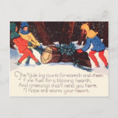 Vintage Kerst Vakantie Briefkaart (Voorkant)