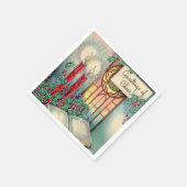Vintage Kerst Vakantie Kerkfeest servetten (Hoek)