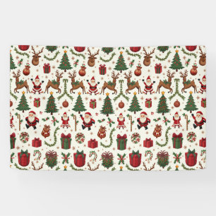 Vintage Kerst Vinyl Banner