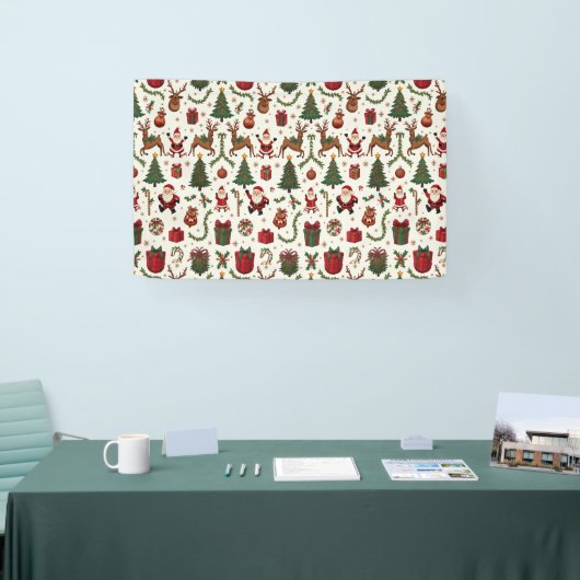 Vintage Kerst Vinyl Banner (Beurs)