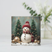 Vintage Kerst - Vlakke Kaart (Staand voorkant)