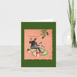 Vintage kerst voor man Kaart