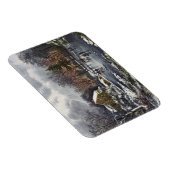 Vintage kerst, vroege winterschaatsers op een vijv magneet (Rechterzijde)