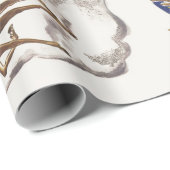 Vintage kerst, vrolijke kerstman met slee cadeaupapier (Rol Hoek)